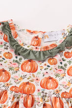 Load image into Gallery viewer, Green pumpkin ruffle dress
