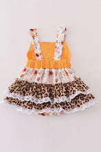 Load image into Gallery viewer, Orange pumpkin leopard ruffle bubble
