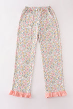 Load image into Gallery viewer, Pink floral print mom pajamas pants
