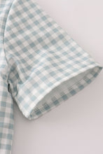 Load image into Gallery viewer, Green gingham boy set
