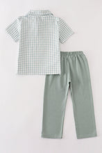 Load image into Gallery viewer, Green gingham boy set
