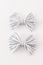 Load image into Gallery viewer, Stripe piggie hair bow
