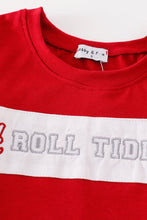 Load image into Gallery viewer, Maroon ROLL TIDE embriodery stripe boy top
