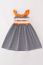 Load image into Gallery viewer, Navy WAR EAGLE embroidery stripe dress
