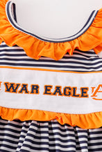 Load image into Gallery viewer, Navy WAR EAGLE embroidery stripe dress
