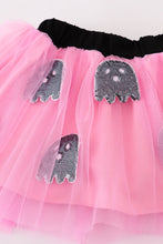 Load image into Gallery viewer, Black halloween boo sequin tutu skorts set
