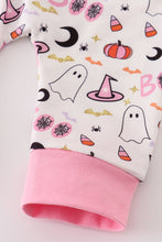 Load image into Gallery viewer, Pink halloween zip girl romper
