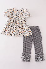 Load image into Gallery viewer, Halloween plaid girl ruffle set
