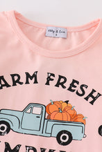 Load image into Gallery viewer, Pink farm fresh pumpkins girl top
