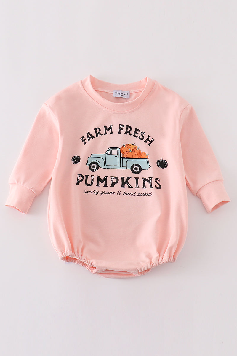 Pink farm fresh pumpkins girl bubble