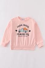 Load image into Gallery viewer, Pink farm fresh pumpkins girl top
