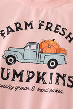 Load image into Gallery viewer, Pink farm fresh pumpkins girl top
