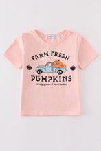 Load image into Gallery viewer, Pink farm fresh pumpkins girl top
