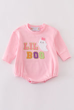 Load image into Gallery viewer, Pink halloween LIL BOO chenille patch girl bubble
