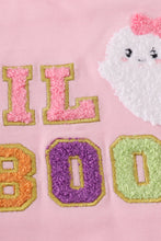 Load image into Gallery viewer, Pink halloween LIL BOO chenille patch girl bubble
