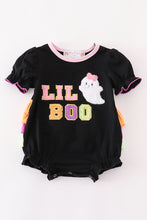 Load image into Gallery viewer, Black halloween LIL BOO chenille patch girl bubble
