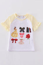 Load image into Gallery viewer, Yellow princess bow print girl top
