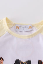 Load image into Gallery viewer, Yellow princess bow print girl top
