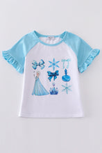 Load image into Gallery viewer, Sky princess bow print girl top
