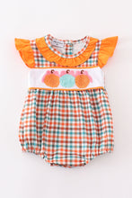 Load image into Gallery viewer, Pumpkin french knot gingham girl bubble
