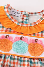 Load image into Gallery viewer, Pumpkin french knot gingham girl bubble
