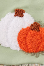 Load image into Gallery viewer, Sage pumpkin french knot ruffle dress
