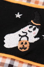 Load image into Gallery viewer, Halloween ghost embroidery plaid boy romper
