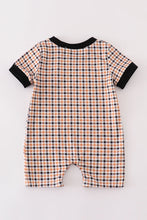 Load image into Gallery viewer, Halloween ghost embroidery plaid boy romper
