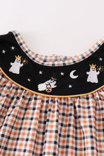 Load image into Gallery viewer, Halloween ghost embroidery plaid dress
