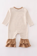 Load image into Gallery viewer, Khaki stripe pumpkin glitter girl romper
