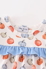 Load image into Gallery viewer, Blue pumpkin baby girl bloomers set
