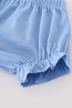 Load image into Gallery viewer, Blue pumpkin baby girl bloomers set
