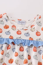 Load image into Gallery viewer, Blue pumpkin girl ruffle pants set
