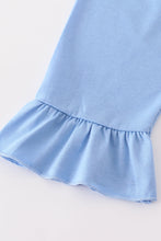 Load image into Gallery viewer, Blue pumpkin girl ruffle pants set
