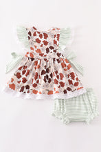 Load image into Gallery viewer, Pumpkin daisy leopard girl baby set
