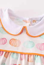 Load image into Gallery viewer, Pumpkin print baby girl bloomers set
