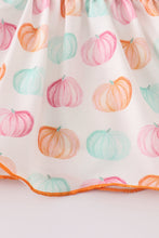 Load image into Gallery viewer, Pumpkin print baby girl bloomers set
