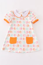 Load image into Gallery viewer, Pumpkin print girl dress
