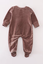 Load image into Gallery viewer, Grey velvet boy romper
