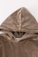 Load image into Gallery viewer, Grey velvet boy hoodie set
