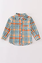 Load image into Gallery viewer, Green plaid dad&amp;me button down shirt
