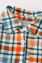 Load image into Gallery viewer, Green plaid dad&amp;me button down shirt
