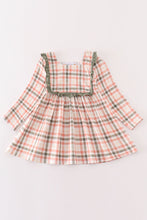 Load image into Gallery viewer, Green watercolor plaid girl top
