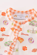 Load image into Gallery viewer, Clemson football baby girl romper
