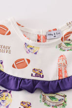 Load image into Gallery viewer, Purple geaux tiger baby girl set
