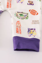 Load image into Gallery viewer, Purple geaux tiger baby girl romper
