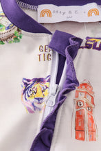 Load image into Gallery viewer, Purple geaux tiger baby girl romper
