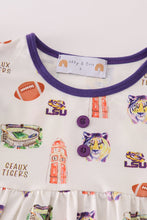 Load image into Gallery viewer, Purple geaux tiger girl dress
