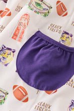 Load image into Gallery viewer, Purple geaux tiger girl dress
