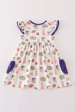 Load image into Gallery viewer, Purple geaux tiger girl dress
